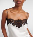 Камисол из сатина с кружевной отделкой Stella McCartney, кремовый - фото 5