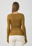 Топ Anna Field LONG SLEEVED TOP WITH WOOL CONTENT, Butternut/Khaki - фото 3