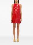 Платье мини с пайетками MSGM, красный - фото 2