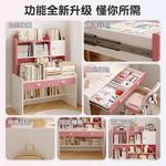 Детский письменный стол с полкой Naijia, 123 см, розово-белый, регулируемая высота, комплект со стулом - фото 3