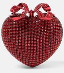 Клатч с кристаллами Bow Self-Portrait, красный - фото