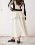 Юбка миди Reclaimed Vintage с баской кремового цвета - фото 4