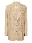 Блейзер с узором Uma Wang, нейтральный - фото