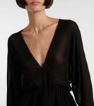 Платье миди с баской Alaïa, Noir Alaia - фото 4