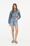 Джинсовые шорты-бермуды Pull And Bear, синий - фото 4