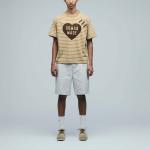 Футболка с полосатым принтом в виде сердца HUMAN MADE, Light Umber - фото 8