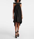 Мини-платье из хлопка с вырезом Chalice Rick Owens, черный - фото 2