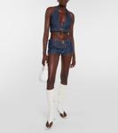 Декоррированный денимовый бралетт Miu Miu, синий - фото 2