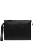 Клатч на молнии Fendi, черный - фото