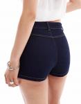 Микрошорты из эластичного денима средней посадки цвета индиго Asos Design - фото 4