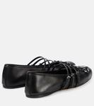 Кожаные балетки с подвеской Horsebit Gucci, черный - фото 2