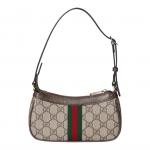 Мини-сумка Gucci Ophidia через плечо, ткань с монограммой GG - фото 2