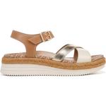 Босоножки на танкетке Mar wedge sandal Vionic, camel/gold brown leather - фото