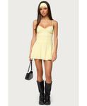 Женское мини-платье Deborah с драпировкой Edikted, Yellow - фото 5