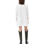Мини-платье-рубашка с декоративными швами GANNI, белый - фото 6