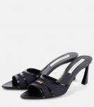 Джинсовые мюли с кожаной отделкой Victoria Beckham, индиго - фото 4