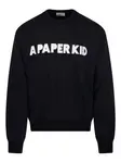 Свитшот с логотипом A PAPER KID, черный - фото