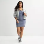 Платье-хенли с рубчиком для девушек plus size So, цвет light gray heather - фото 4