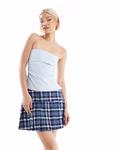 Мини-килт Stradivarius в синюю клетку - фото 5