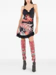 Платье мини с оборками и принтом Roberto Cavalli, черный - фото 2