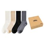 Унисекс носки до середины икры ZEROIN, 2 пары (Молочный белый+Черный+Темный кофе) - фото 2