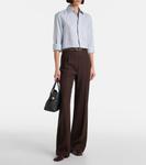 Тими льняные брюки-клёш с эффектом креп Loro Piana, Eebony - фото 2