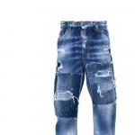 Прямые джинсы с потертостями DSQUARED 2, синий - фото 7