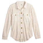 Девчачья оверсайз вафляная рубашка 6-20 в размерах regular и plus So, Oat Heather - фото