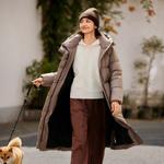 LINING Пуховик женский серо-коричневый, Tree Gray Brown - фото 8