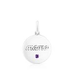 Кулон-медальон Tous Mama, серебро/аметист - фото