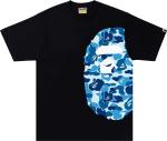 Футболка BAPE ABC Camo Side Big Ape Head Tee 'Black/Blue', черный - фото