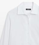 Рубашка Massimo Dutti Cotton Poplin, белый - фото 3