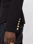 Двубортный блейзер BALMAIN, черный - фото 3