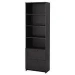 Книжный шкаф с ящиками IKEA BRIMNES, 60x190 см, черный - фото