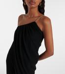 Платье миди на одно плечо из натуральной шерсти Chloé, черный - фото 4