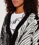 Кардиган женский Desigual с принтом на пуговицах, бело-черный - фото 4