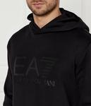 Толстовка мужская Ea7 однотонная с логотипом бренда, черный - фото 4