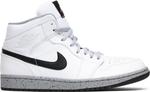 Кроссовки Air Jordan 1 Mid White Cement, белый - фото