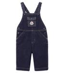 Детский джинсовый комбинезон с логотипом Moncler Enfant, Blue Navy - фото