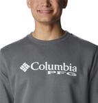 Толстовка Columbia PFG Stacked Logo Crew, City Grey/White - фото 4