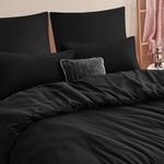 Комплект постельного белья RUIKASI, 3 предмета, 200х220/80x80, черный - фото 4