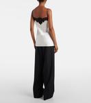 Камисол из сатина с кружевной отделкой Stella McCartney, кремовый - фото 3