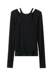 Топ Mango Long sleeved top, Black - фото 5