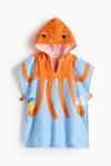 Детское полотенце-пончо H&M Cape Type For Babies, 55X50 см, голубой/оранжевый - фото