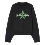 Толстовка fw22 star sprayed logo sweatshirt 'black green' Palm Angels, черный - фото