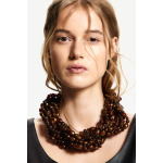 Ожерелье H&M A/W 2024 Chunky Beaded, темно-коричневый - фото 3