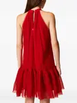 Платье мини с вырезом халтер и оборками Twinset, красный - фото 3