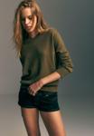 Джемпер Stradivarius EXTRA SOFT TEXTURE SWEATER, Khaki - фото