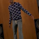 Свитер gg wool jacquard sweater 'blue ivory' Gucci, синий - фото 4