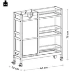 KESPER кухонная тележка «нишевая тележка с контейнером для бутылок, бамбук», коричневый - фото 7